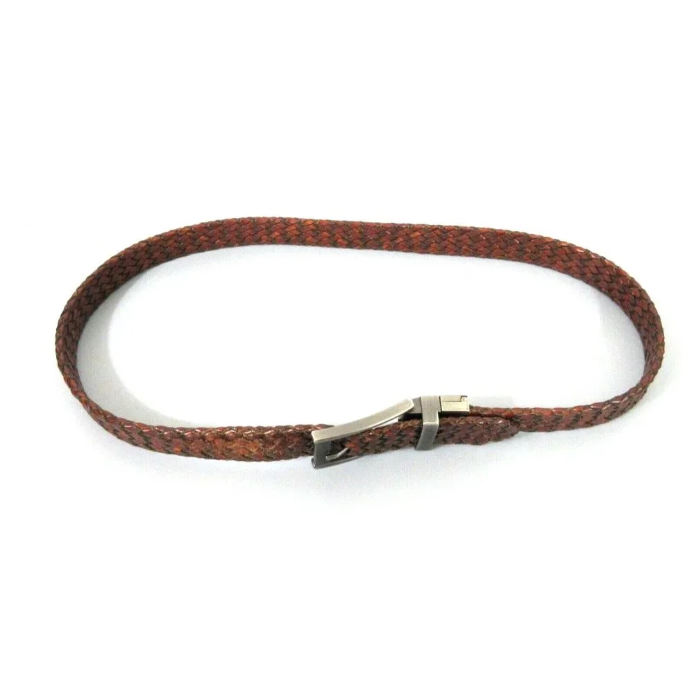 Beltox Fine Casual Leather Brown Braided Belt Sz 40 Metal Buckle 1 1/4” x 42.5